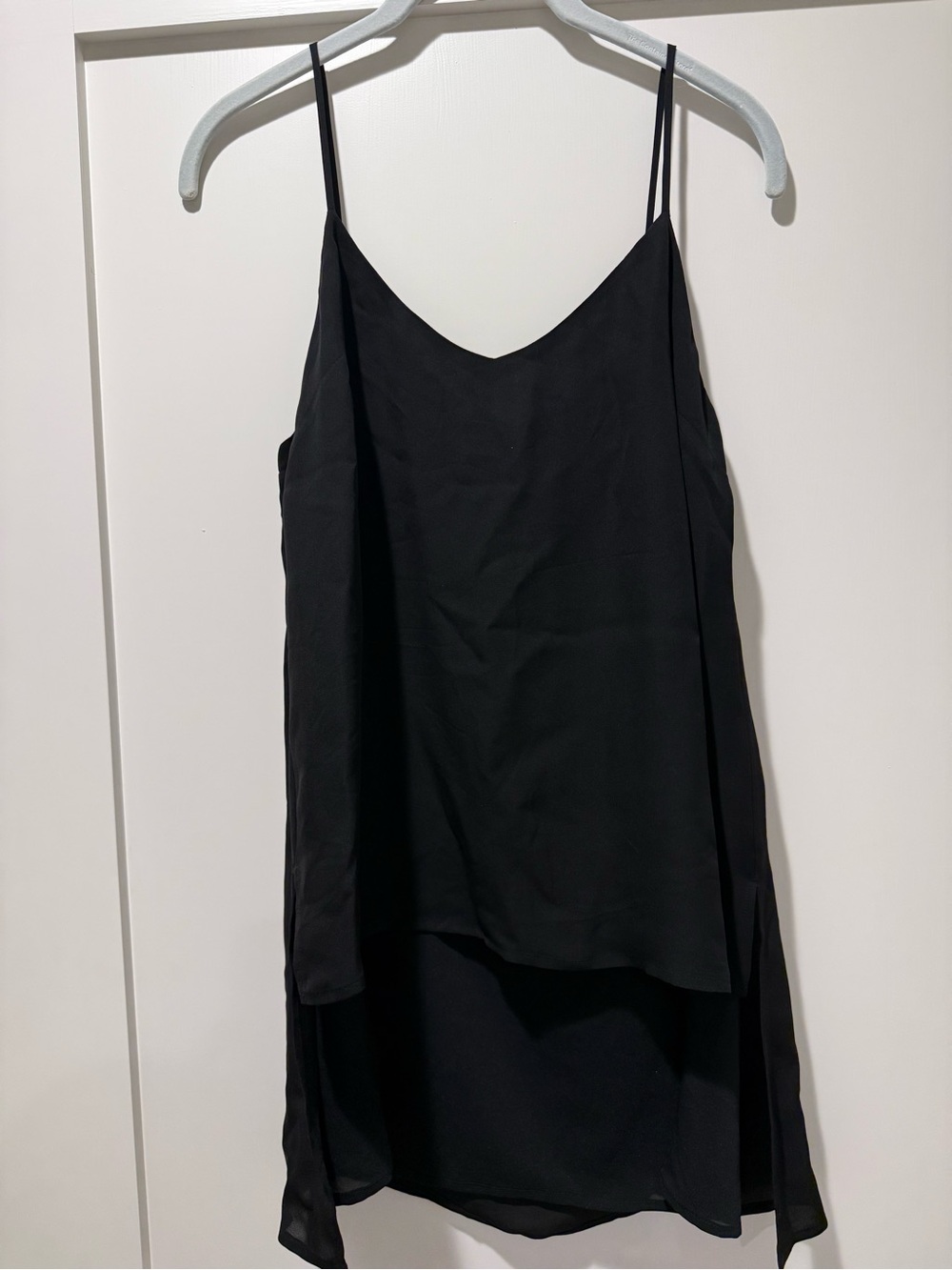 Theory Black Silk V-Neck Spaghetti Strap Camisole
